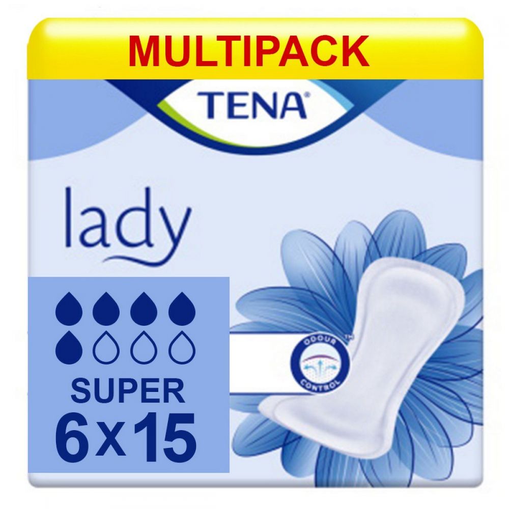 Multipack 6x TENA Lady Super (905ml) 15 Pack
