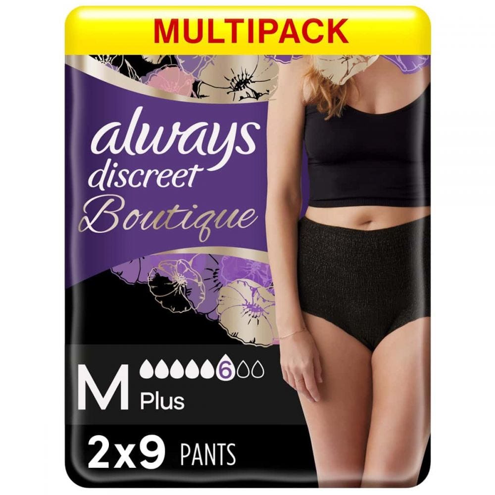 Multipack 2x Always Discreet Boutique Pants Plus Black Medium