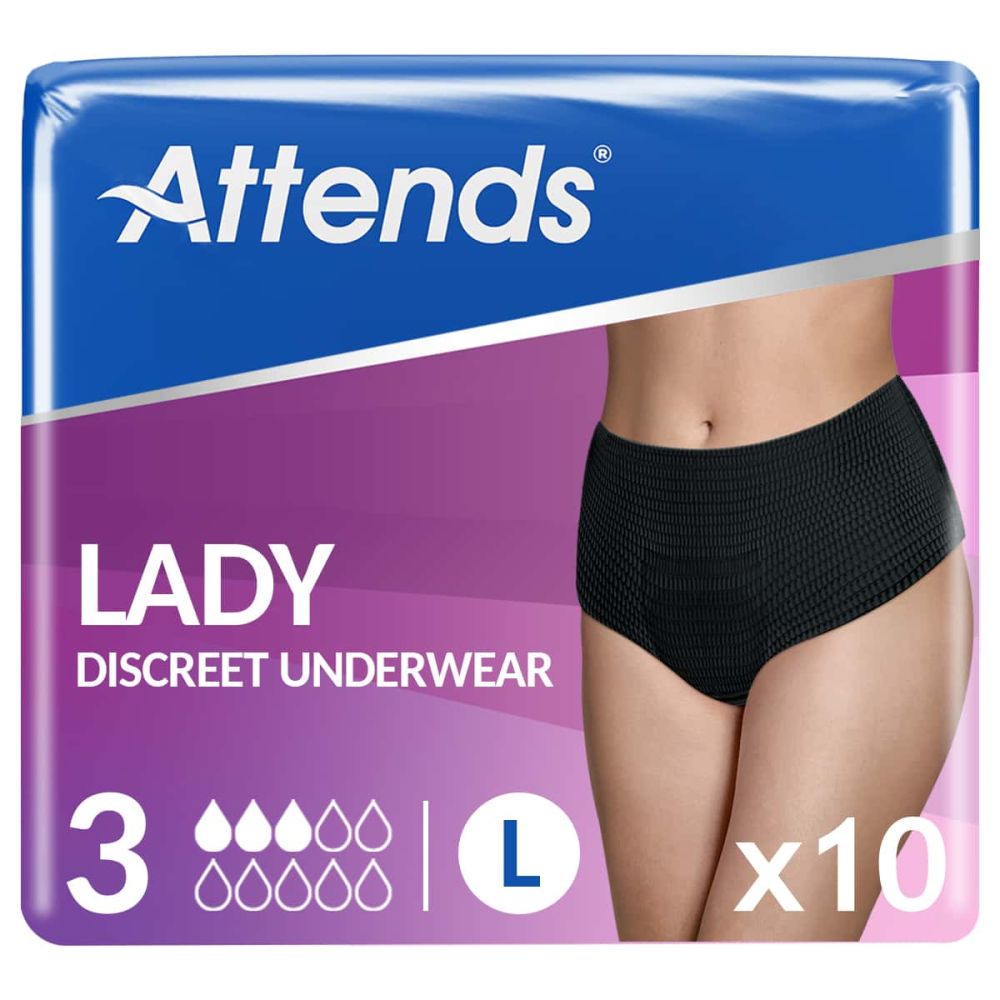 Attends Lady Discreet Underwear 3 Large (900ml) 10 Pack