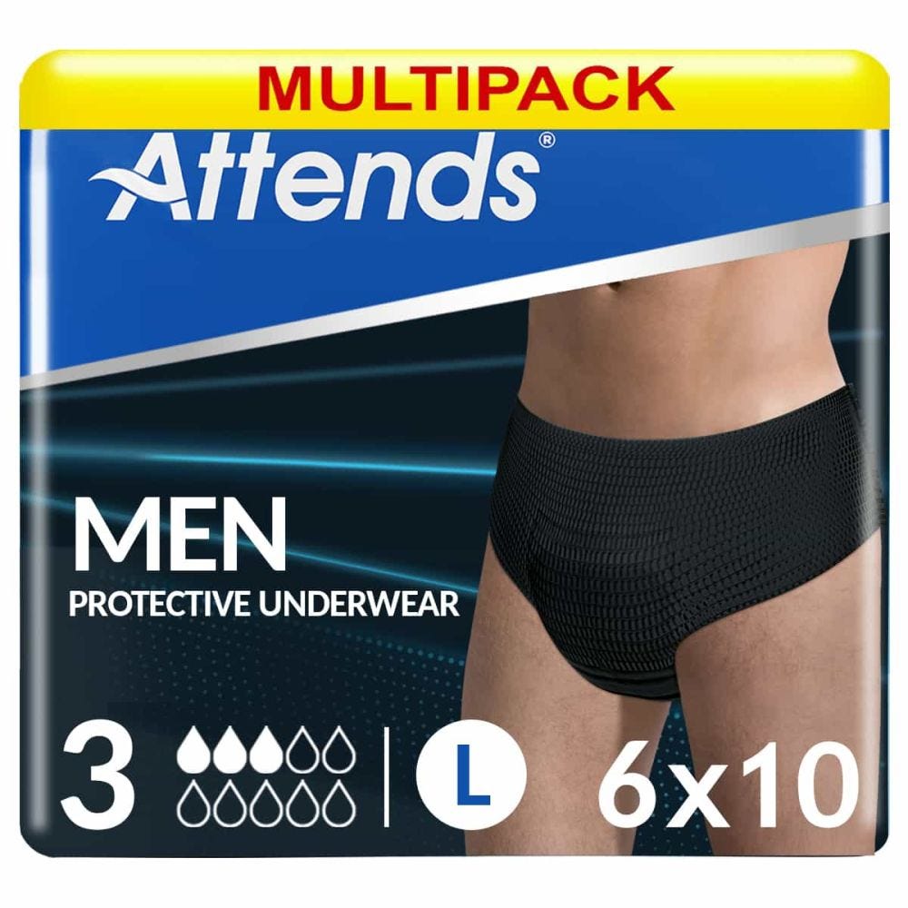 Multipack 6x Attends Men Protective Underwear 3 Large (900ml) 10 Pack