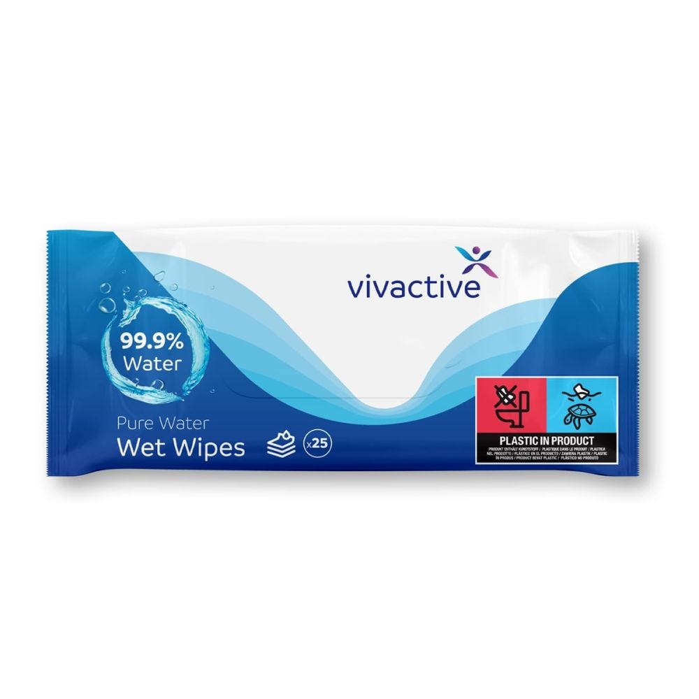 Vivactive Pure Water Wet Wipes 25 Pack