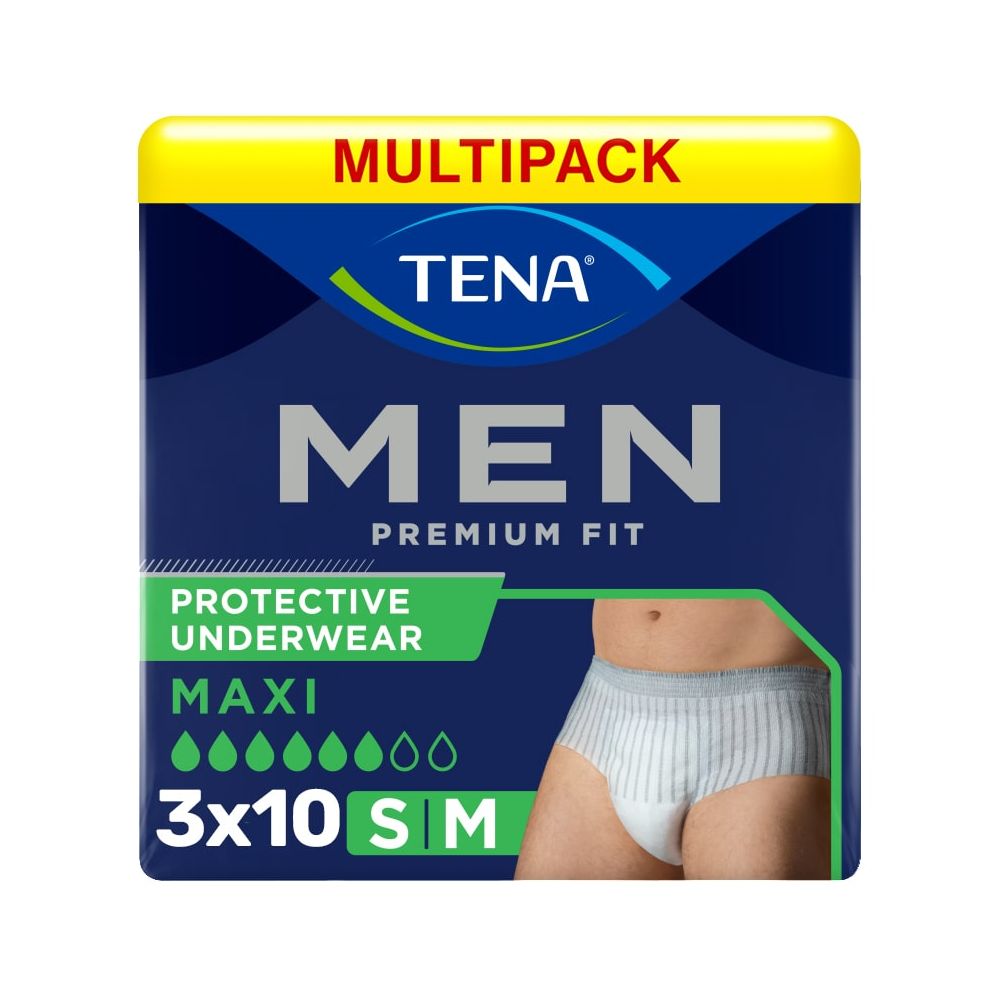 Multipack 3x TENA Men Premium Fit Protective Underwear Maxi S/M