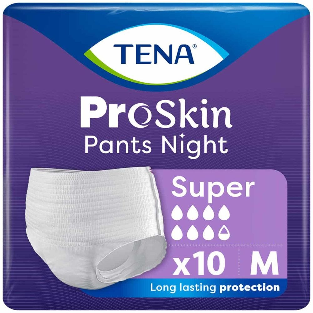 TENA ProSkin Pants Night Super Medium 2010ml 10 Pack AgeUKIncontinence