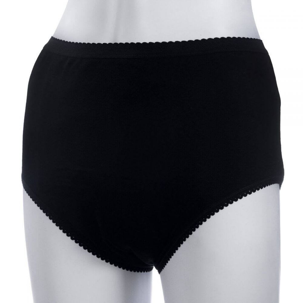 Ladies Washable Incontinence Brief Black (450ml) Large