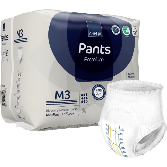 Multipack 6x Abena Pants Premium M3 Medium (2400ml) 15 Pack - combi pack