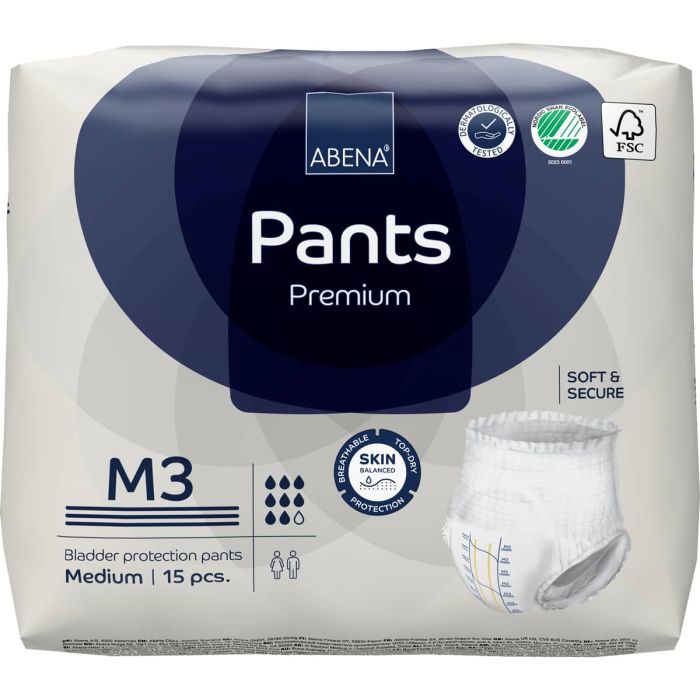 Multipack 6x Abena Pants Premium M3 Medium (2400ml) 15 Pack - front pack