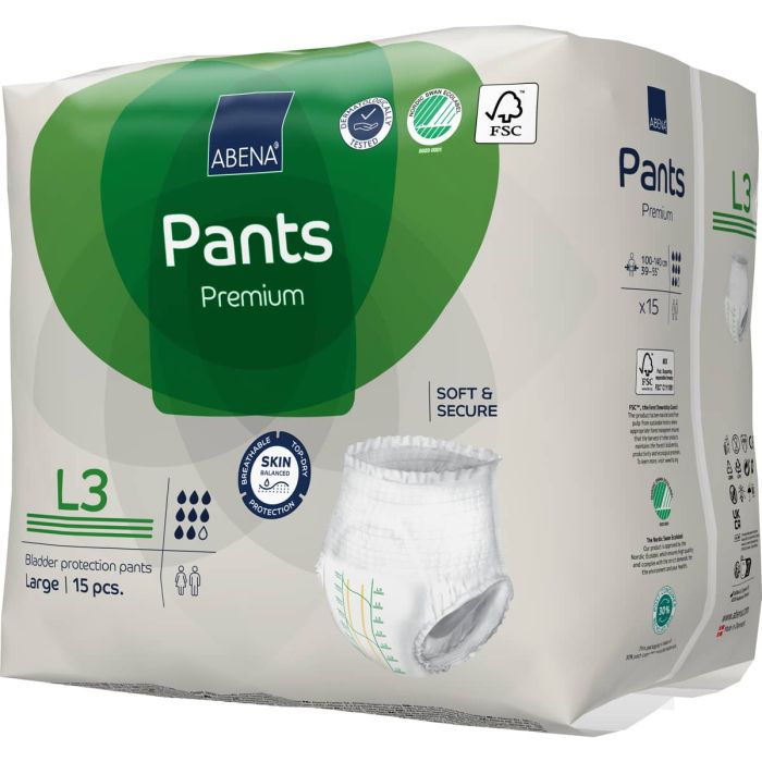 Abena Pants Premium L3 Large (2400ml) 15 Pack - pack left