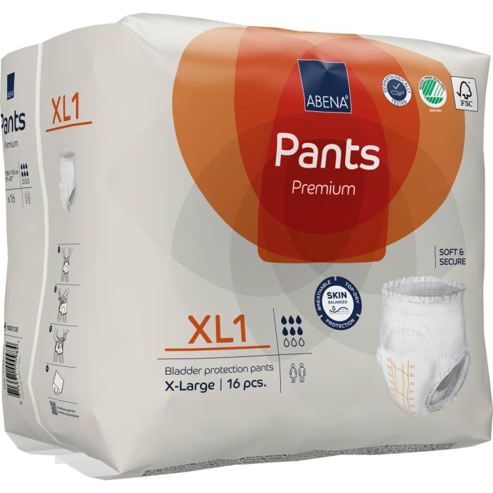 Abena Pants Premium XL1 XL (1400ml) 16 Pack - pack right