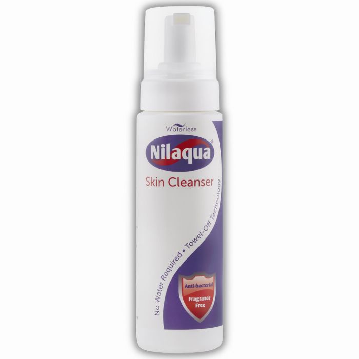 Nilaqua No-Rinse Antimicrobial Body Wash Skin Cleansing Foam 200ml - bottle render