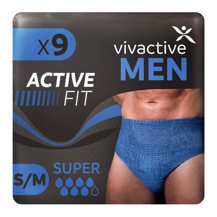 Vivactive Men Active Fit Underwear Small/Medium (1700ml) 9 Pack - mobile