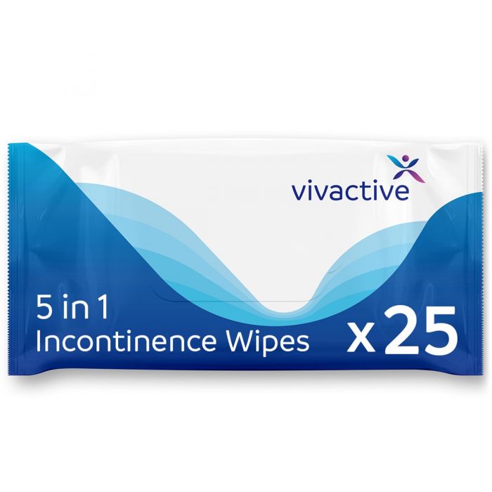 Vivactive 5 in 1 Incontinence Wipes - 25 Pack