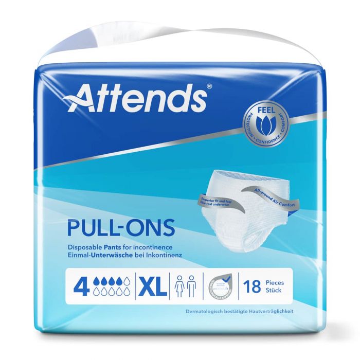 Multipack 4x Attends Pull-Ons 4 XL (1186ml) 18 Pack