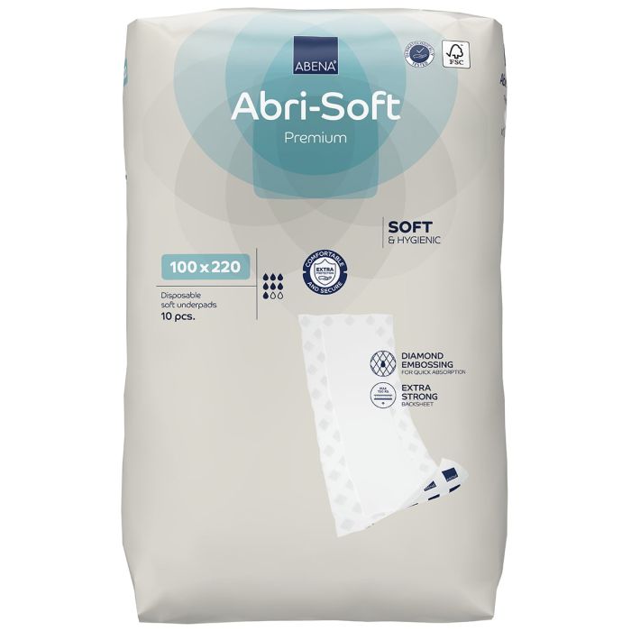 Abena Abri-Soft Premium Underpad 100x220cm (4500ml) 10 Pack