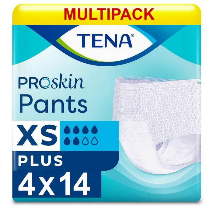 Multipack 4x TENA Pants Plus XS (1700ml) 14 Pack