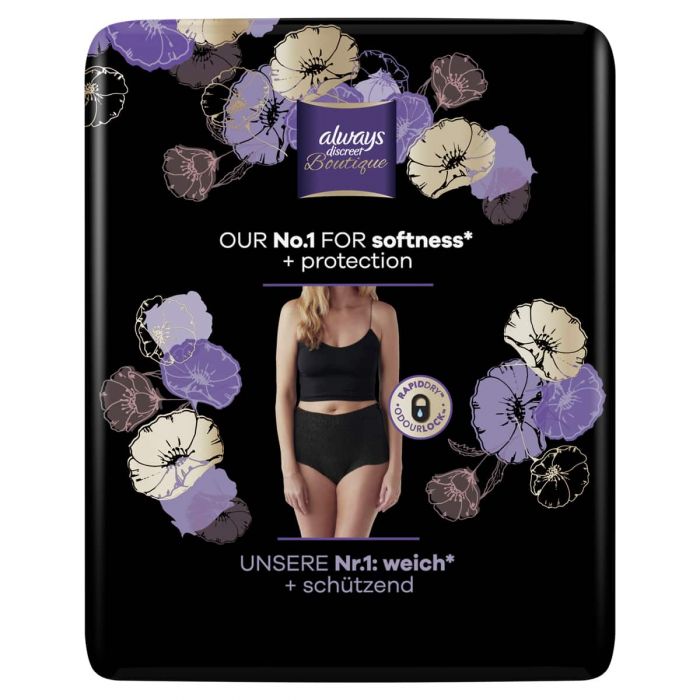 Always Discreet Boutique Black Underwear Medium - 9 Pack - pack 3