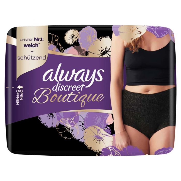 Always Discreet Boutique Black Underwear Medium - 9 Pack - Pack 2