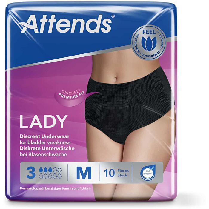 Attends Lady Discreet Underwear 3 Medium (900ml) 10 Pack - pack