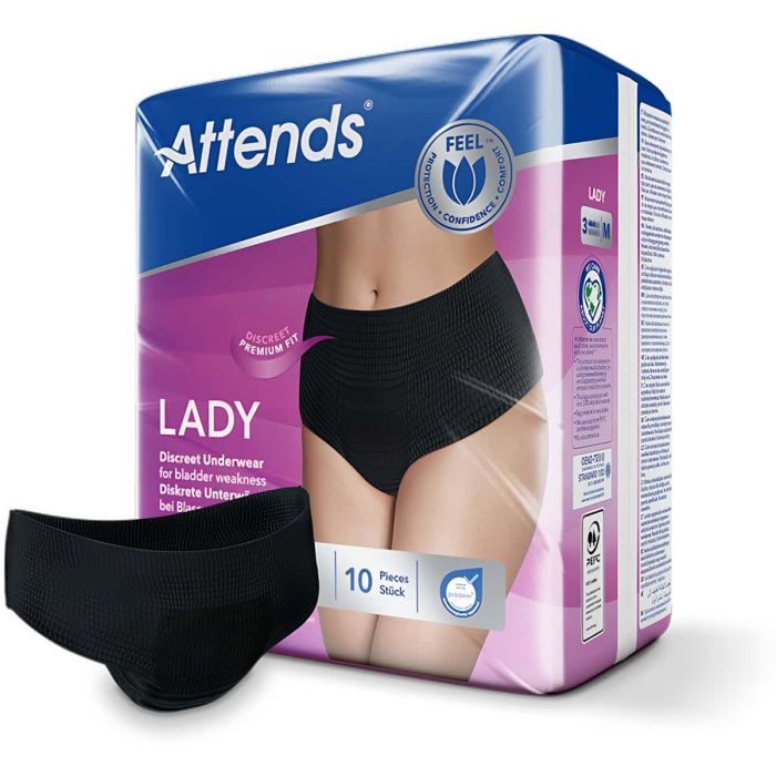 Attends Lady Discreet Underwear 3 Medium (900ml) 10 Pack - combi