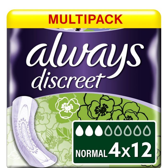Multipack 4x Always Discreet Pads Normal (300ml) 12 Pack