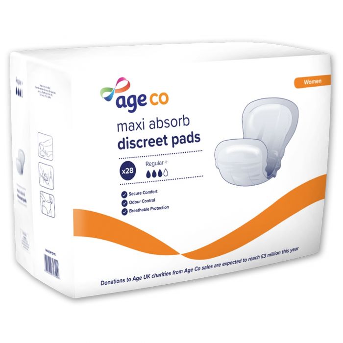 Age Co Women&apos;s Maxi Absorb Discreet Pads (1030ml) 28 Pack