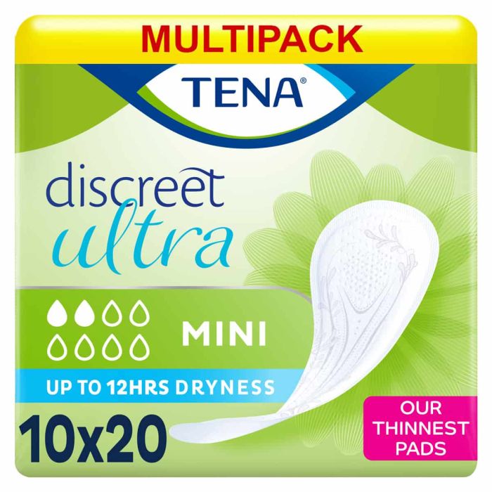 Multipack 10x TENA Discreet Ultra Pad Mini (169ml) 20 Pack