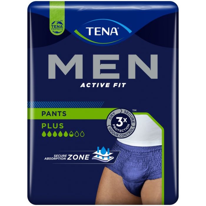 TENA Men Active Fit Pants Plus Blue Large/XL (1010ml) 8 Pack - pack