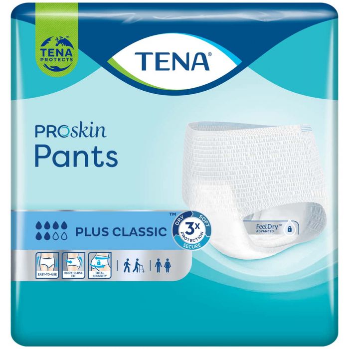 TENA Pants Plus Classic Medium (1300ml) 14 Pack- pack front