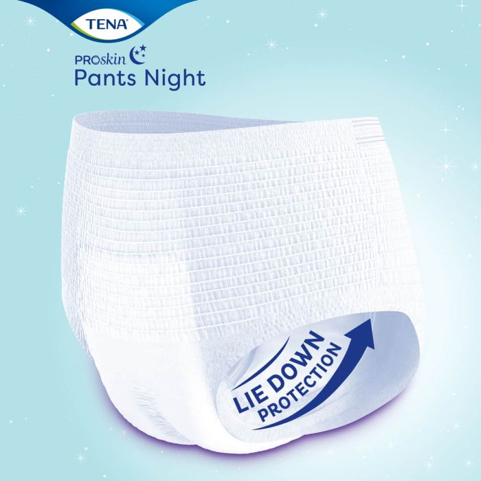 TENA Pants Night Super Medium (2100ml) 10 Pack - lie down protection