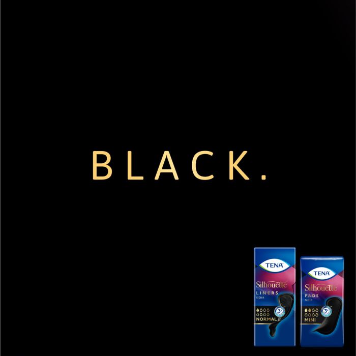 TENA Silhouette Noir Mini Pad (170ml) 18 Pack -  black