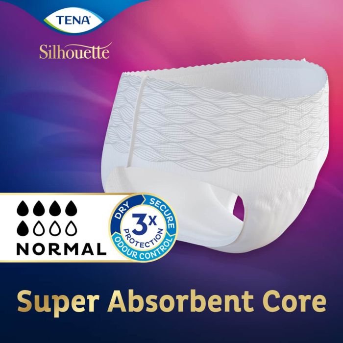 TENA Silhouette Normal Blanc Low Waist Pants Large (750ml) 5 Pack - absorbent core