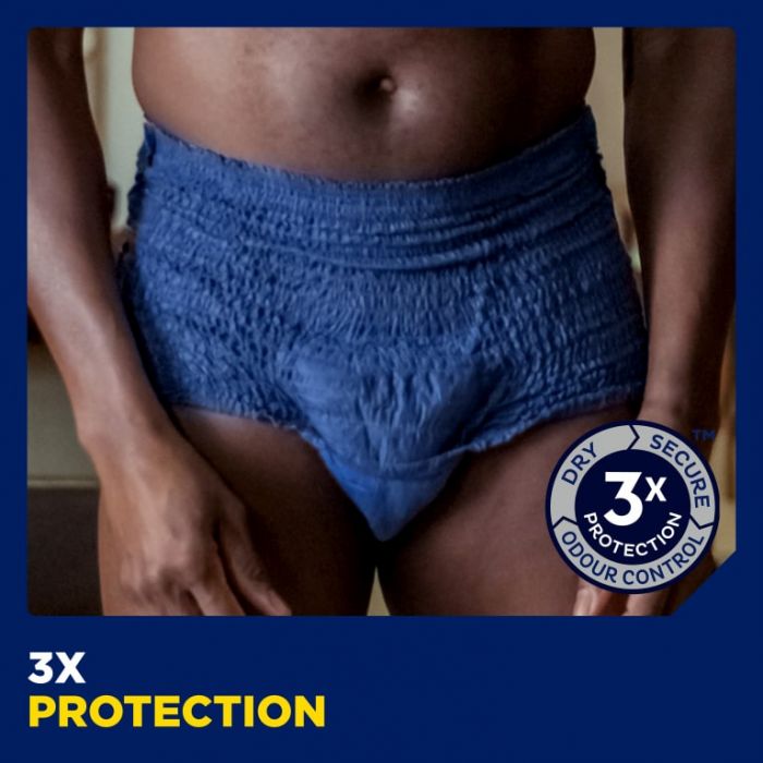 TENA Men Active Fit Pants Plus Blue Large/XL (1010ml) 8 Pack - 3x protection