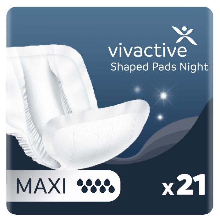 Vivactive Shaped Pads Night Maxi (3500ml) 21 Pack - mobile