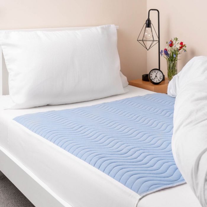 Washable Bed Pad Blue With Tuck In Sides (3000ml) Single