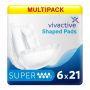 Multipack 6x Vivactive Shaped Pads Super (2900ml) 21 Pack