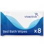 Vivactive Lightly Scented Bed Bath Wipes - 8 Pack
