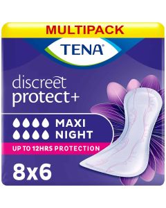 Multipack 8x TENA Discreet Protect+ Maxi Night (914ml) 6 Pack - mobile