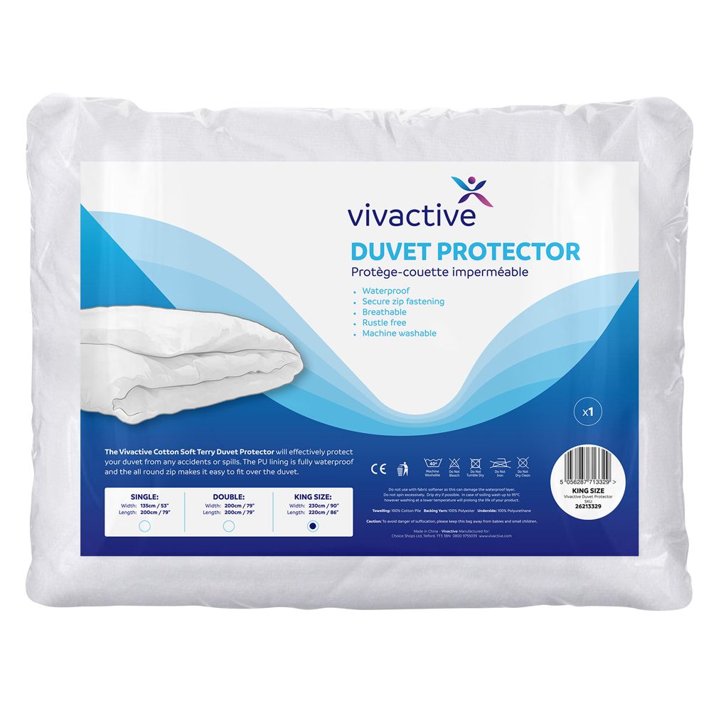 Waterproof Cotton Soft Terry Duvet, Duvet Cover With Zip Fastening