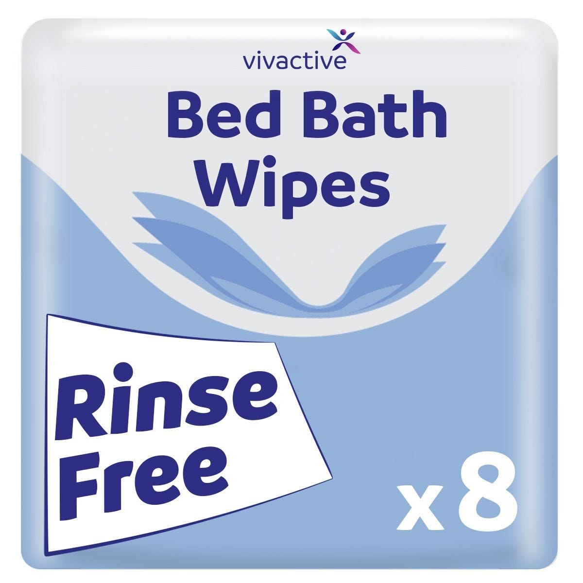Vivactive Lightly Scented Bed Bath Wipes 8 Pack