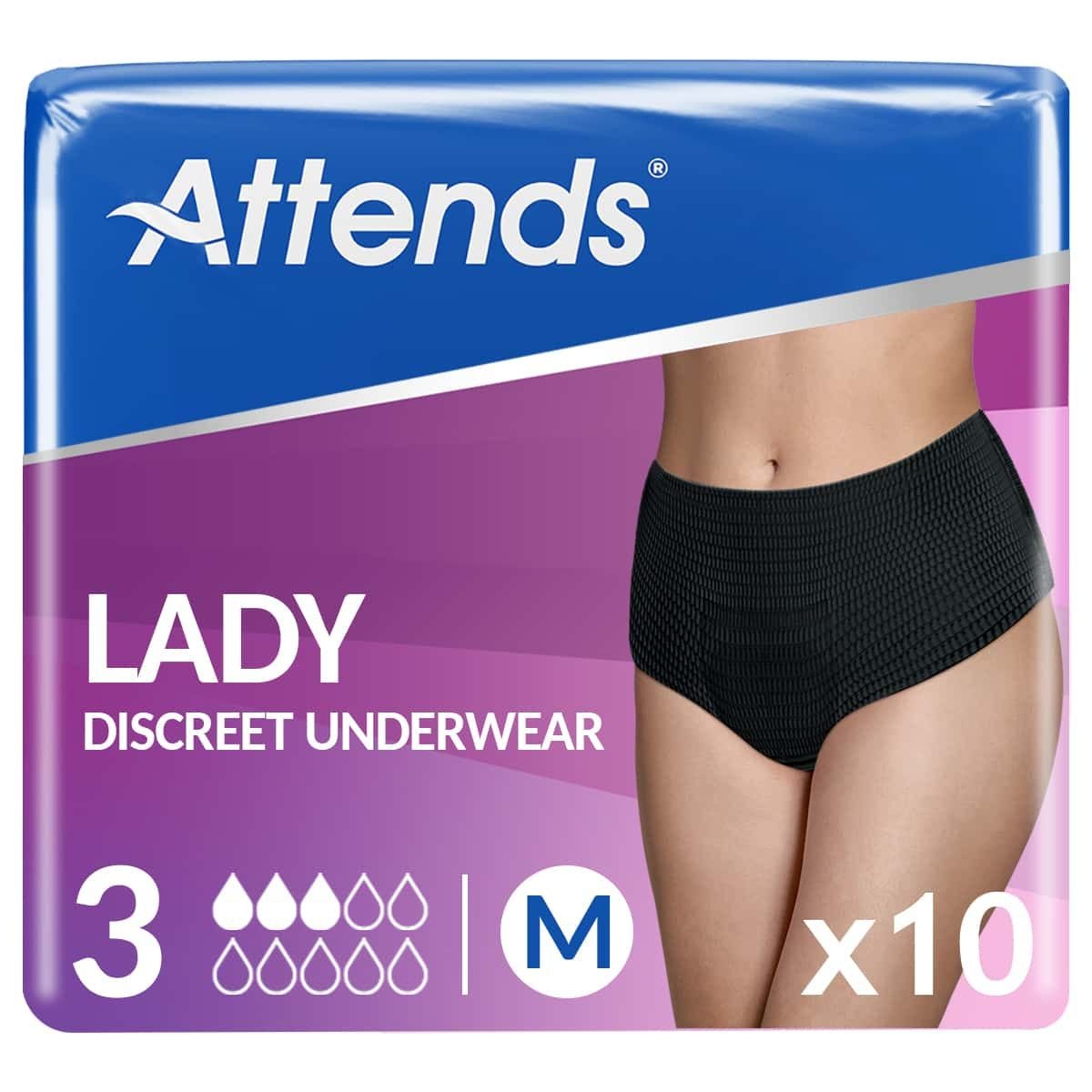 Attends Lady Discreet Underwear 3 Medium (900ml) 10 Pack