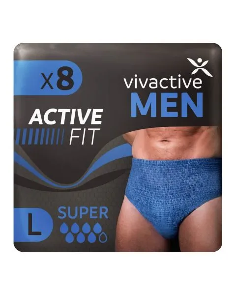 Vivactive Men Active Fit Underwear Large (1700ml) 8 Pack