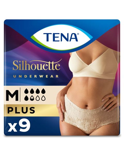 TENA Silhouette Plus Creme High Waist Pants Medium (1010ml) 9 Pack