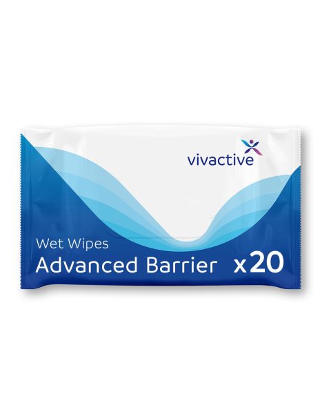 Vivactive Advanced Barrier Wet Wipes 20 Pack