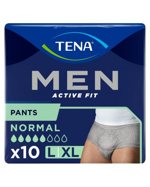 TENA Men Active Fit Pants Normal Grey Large/XL (850ml) 10 Pack