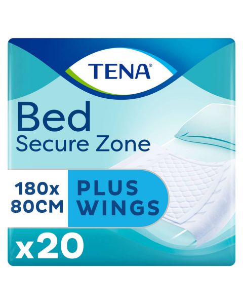TENA Bed Secure Zone Plus Wings 180x80cm (2300ml) 20 Pack