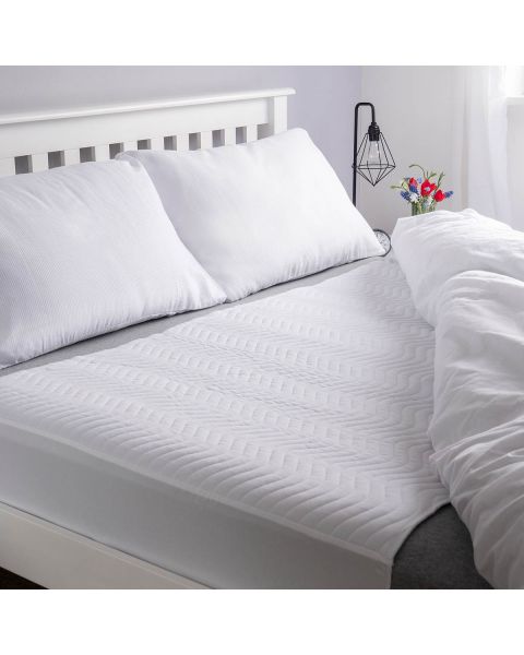 Washable Bed Pad White with Tuck-In Sides (4000ml) Double
